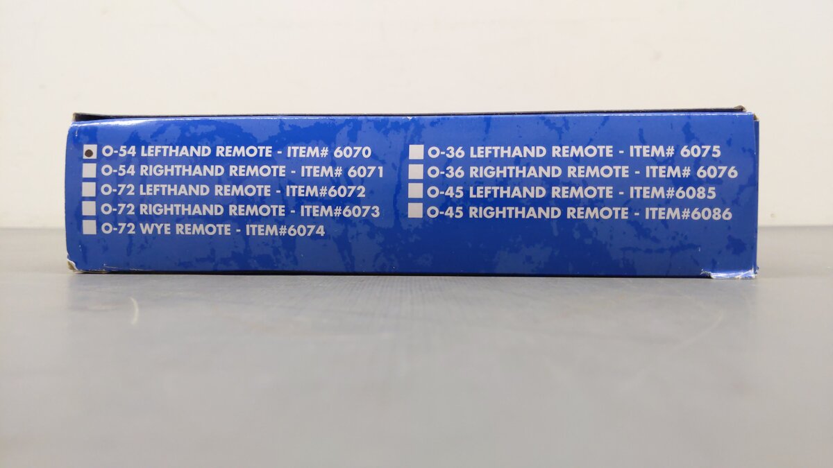 Atlas 6070 O / O54 Gauge Nickel Silver Left Hand Remote Switch Turnout EX/Box