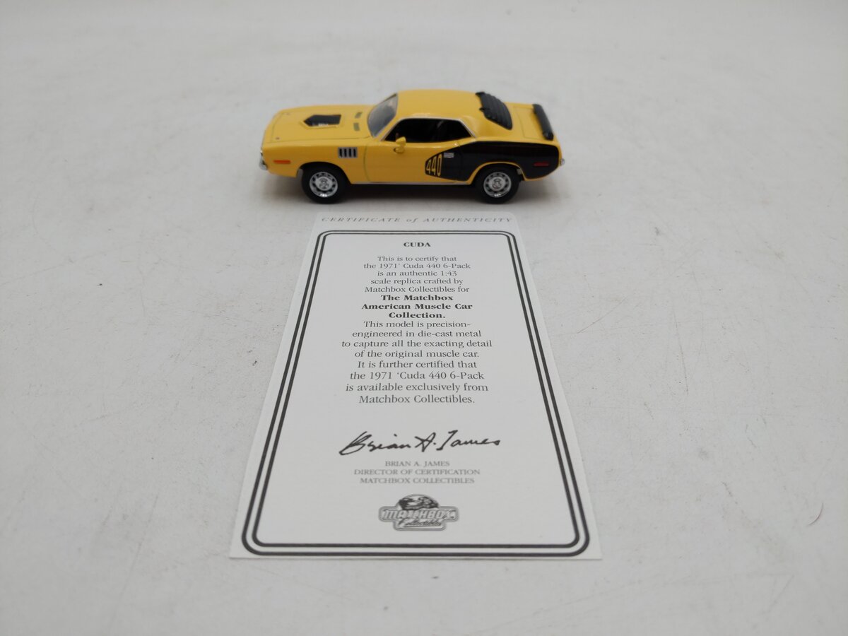 Matchbox YMCO2 1:43 Scale 1971 Plymouth 'Cuda 440 EX