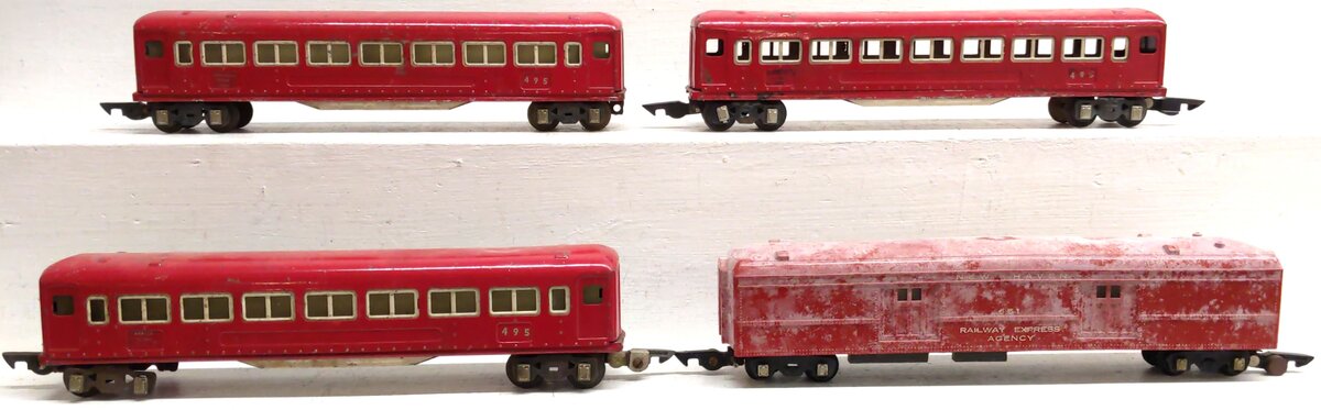 American Flyer Vintage S Red New Haven Passenger Cars: 495, 651 [4]