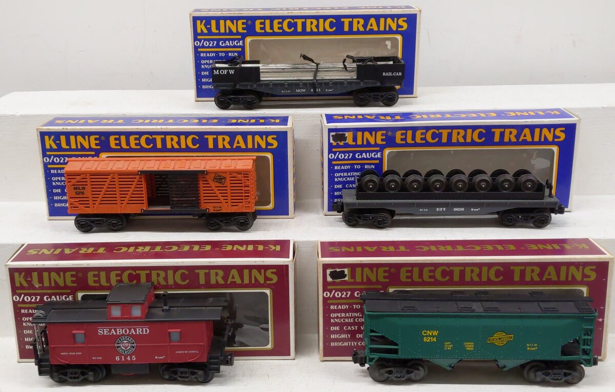 K-Line O Gauge Assorted Freight Cars K6626, K6214, K6145, K6621, K5216 [5] VG/Box