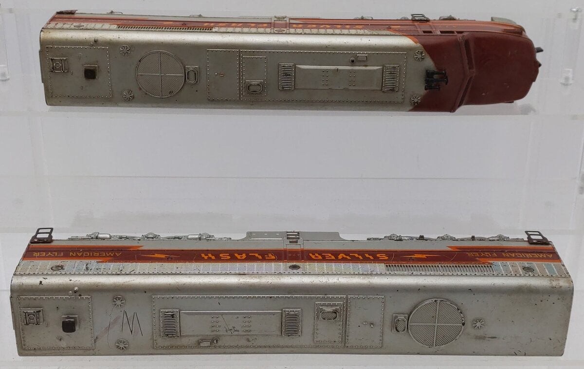 American Flyer 477 & 478 Vintage S Silver Flash PAB Diesel Locomotive Set
