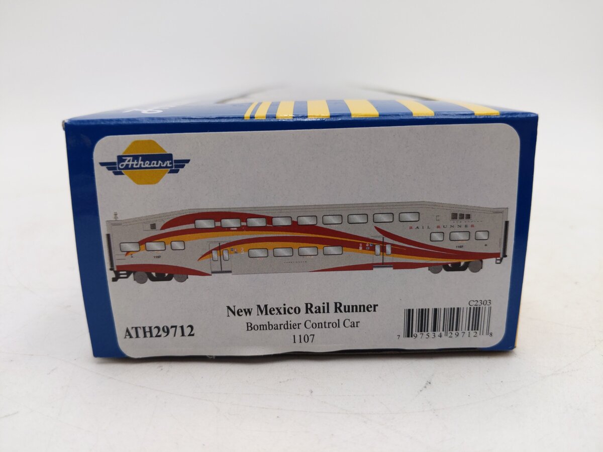 Athearn ATH29712 HO New Mexico Rail Runner Bombardier Control Car #1107 LN/Box