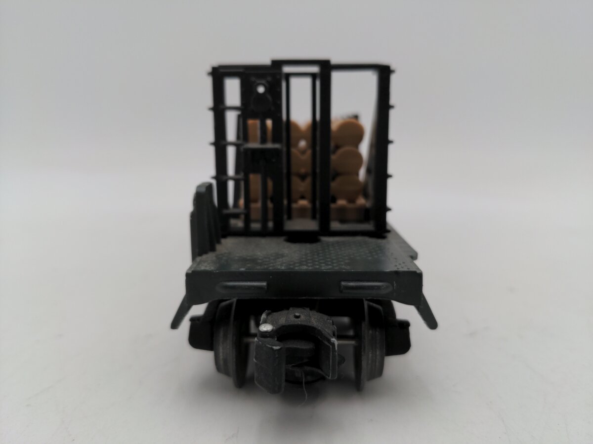 Lionel 6-16347 O Gauge Ontario Northland Bulkhead Flat w/Wood Load VG