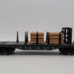Lionel 6-16347 O Gauge Ontario Northland Bulkhead Flat w/Wood Load VG