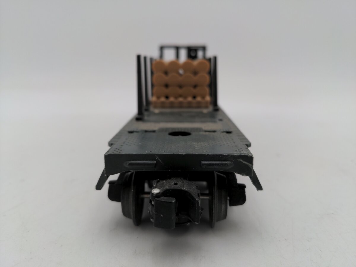 Lionel 6-16347 O Gauge Ontario Northland Bulkhead Flat w/Wood Load VG