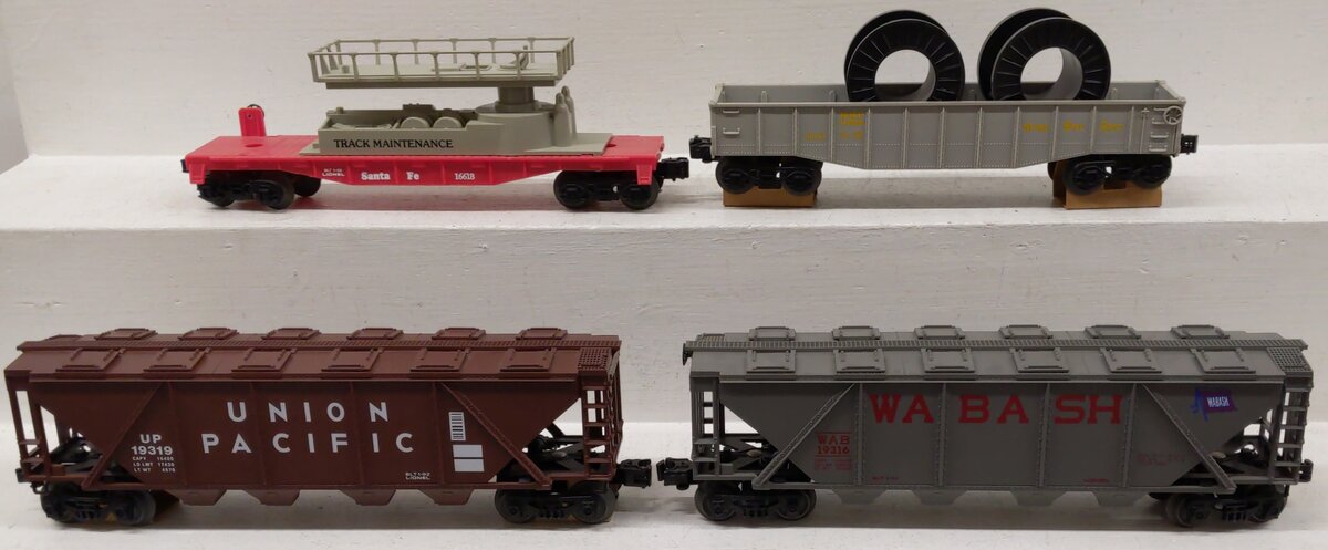 Lionel O Gauge Assorted Freight Cars 6-16328, 6-16618, 6-19316, 6-19319 [4] EX/Box