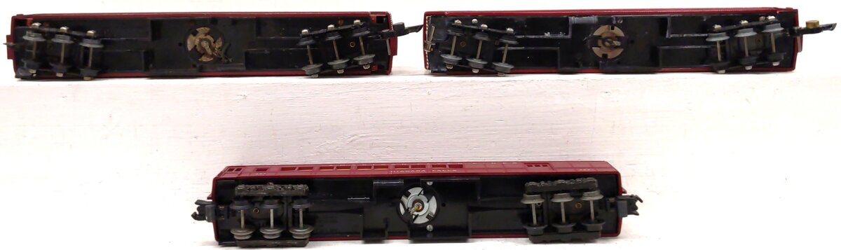 American Flyer S Assorted Red Passenger Cars: 953, 652, 654 [3] VG