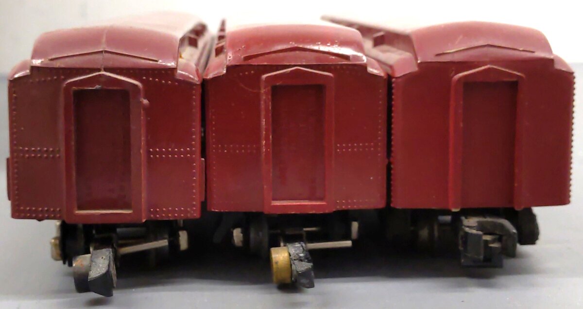 American Flyer S Assorted Red Passenger Cars: 953, 652, 654 [3] VG