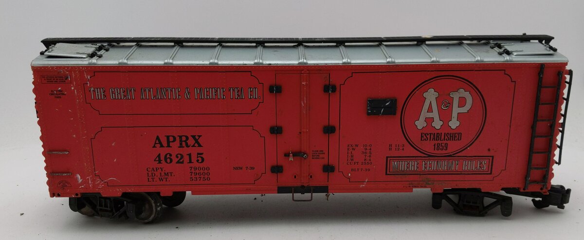 Aristo-Craft 46215 A&P Foods Steel Reefer Car - Metal Wheels VG