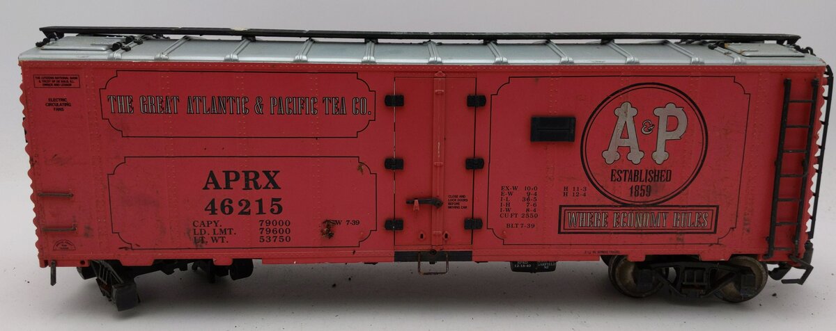 Aristo-Craft 46215 A&P Foods Steel Reefer Car - Metal Wheels VG
