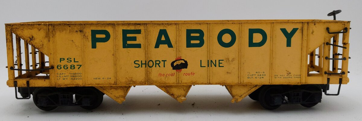 Bachmann G scale 6687 Peabody 3-Bay Hopper VG