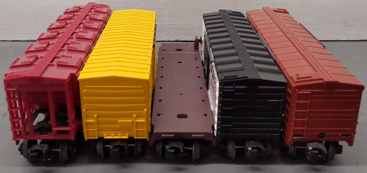 Lionel O Assorted Freight Cars 6-16412, 6-15003, 6-19515, 6-29225, 6-16373 [5] VG/Box