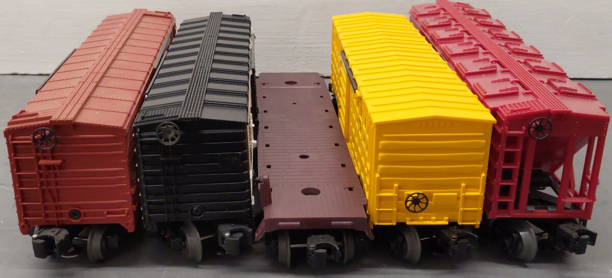 Lionel O Assorted Freight Cars 6-16412, 6-15003, 6-19515, 6-29225, 6-16373 [5] VG/Box