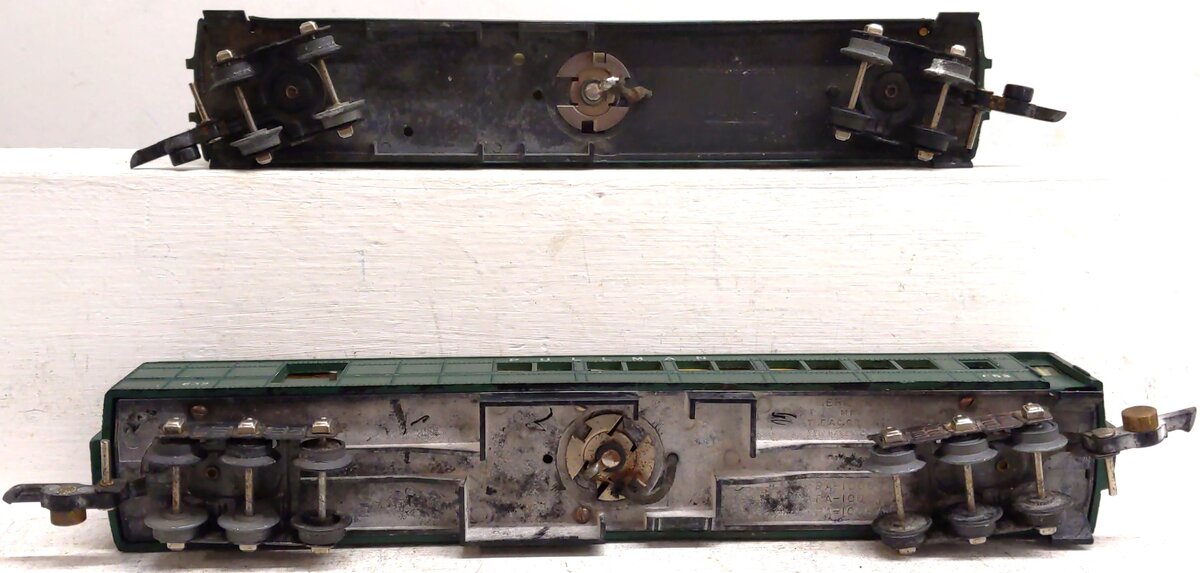American Flyer Vintage S Green Passenger Cars: 650, 653 [2] VG