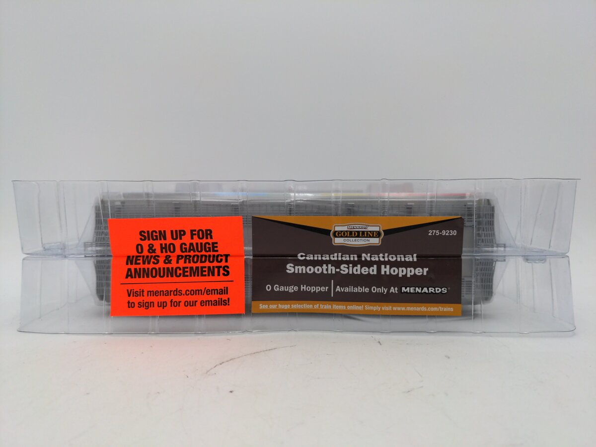 Menards 275-9230 O Gauge Canadian National Smooth Sided Hopper Car #CN3379 NEW