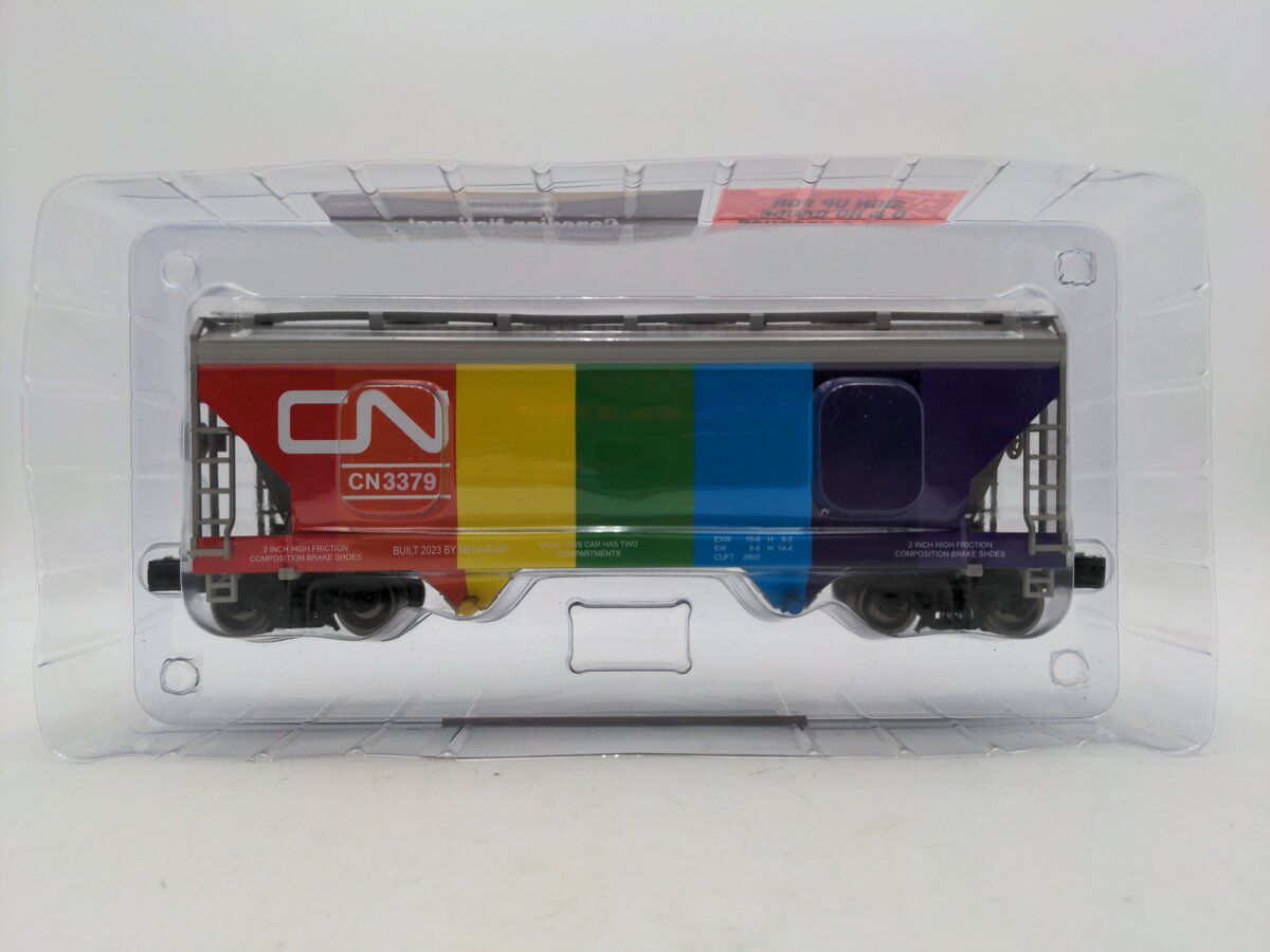 Menards 275-9230 O Gauge Canadian National Smooth Sided Hopper Car #CN3379 NEW