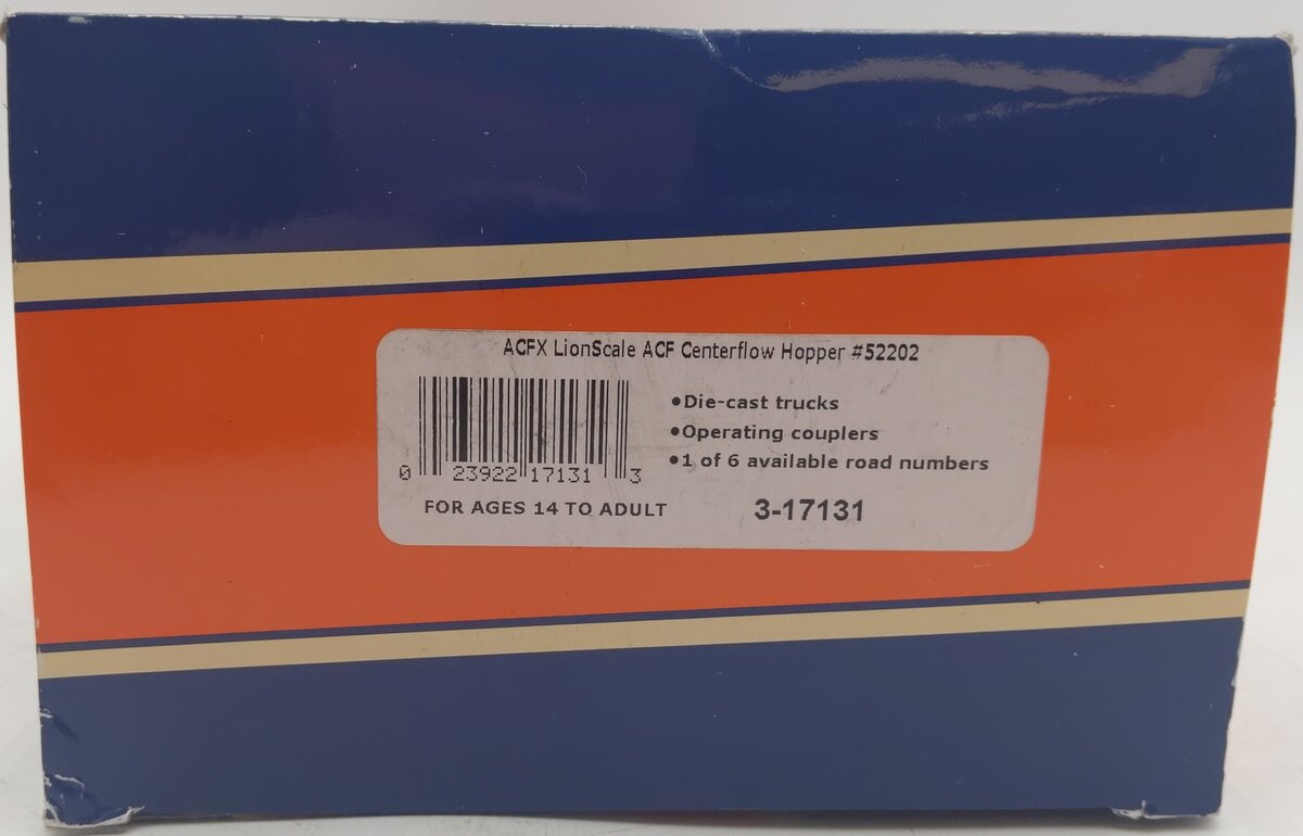 Lionel 3-17131 O Gauge ACFX Center Flow Hopper #52202 EX/Box