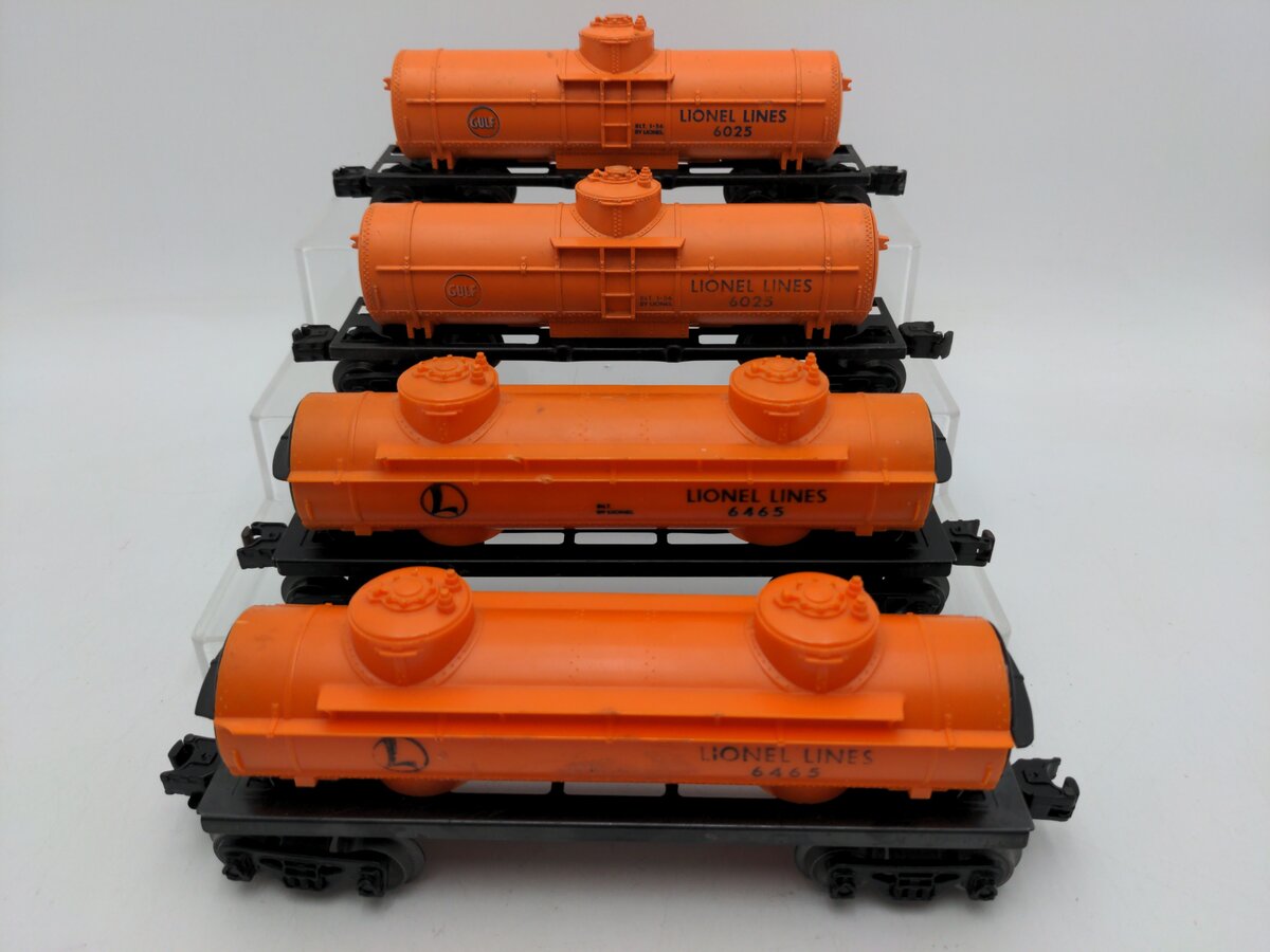 Lionel O Gauge Assorted Lionel Line Tank Cars: 6025, 6465 [4] VG