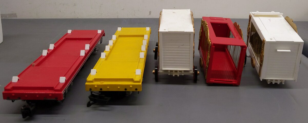 Bachmann G Flatcars with 3 Wagons & Circus Animals #162 #177 VG