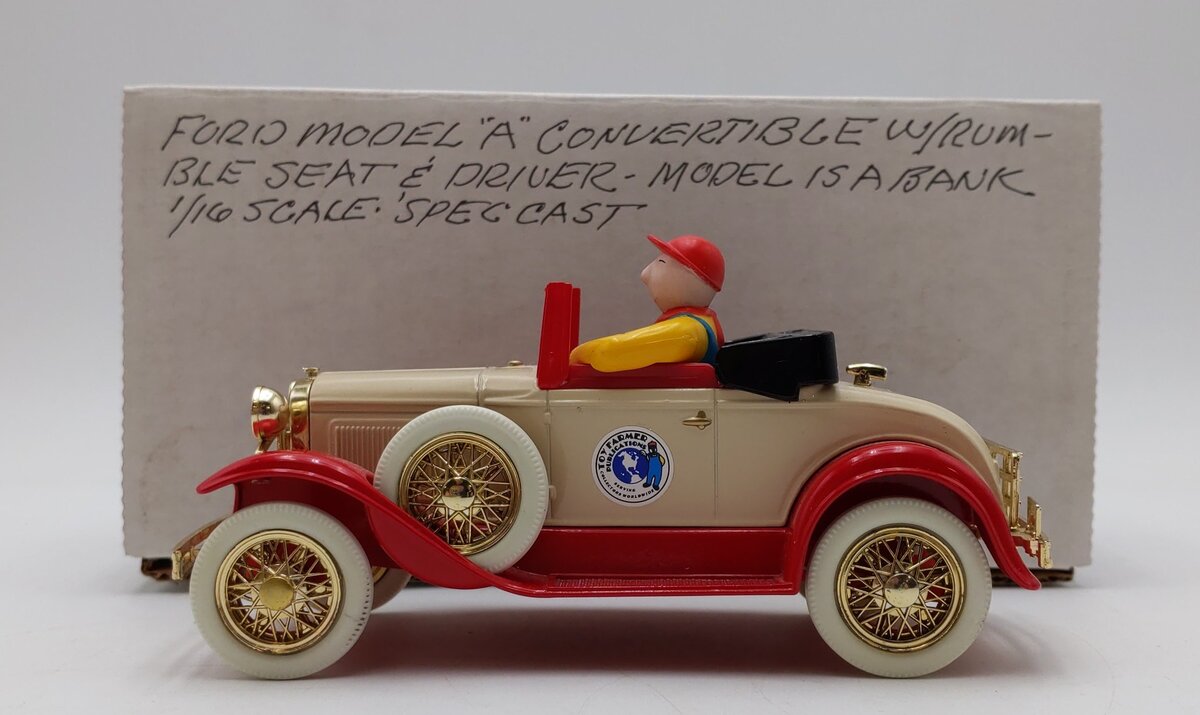 SpecCast Liberty Classics 1:16 Ford Model A Roadster Bank w/Driver Figure NEW