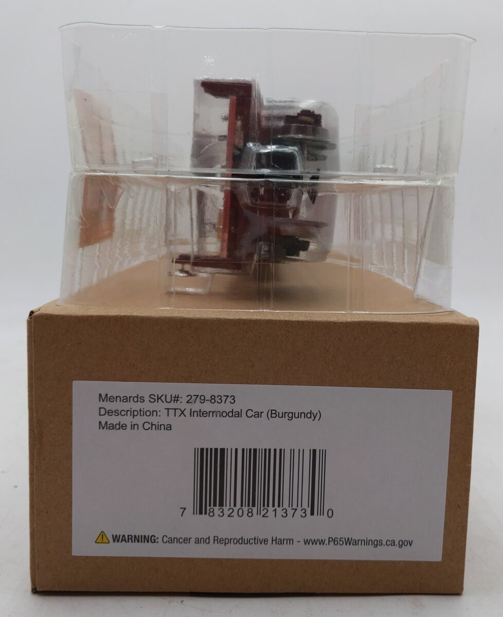 Menards 279-8373 O Gauge TTX Intermodal Car w/No Containers (Burgundy) MT/Box