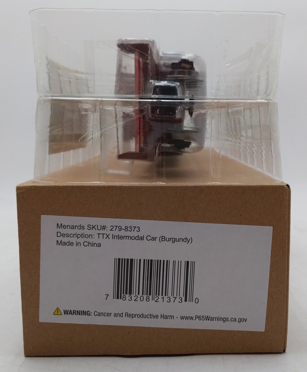 Menards 279-8373 O Gauge TTX Intermodal Car w/No Containers (Burgundy) MT/Box
