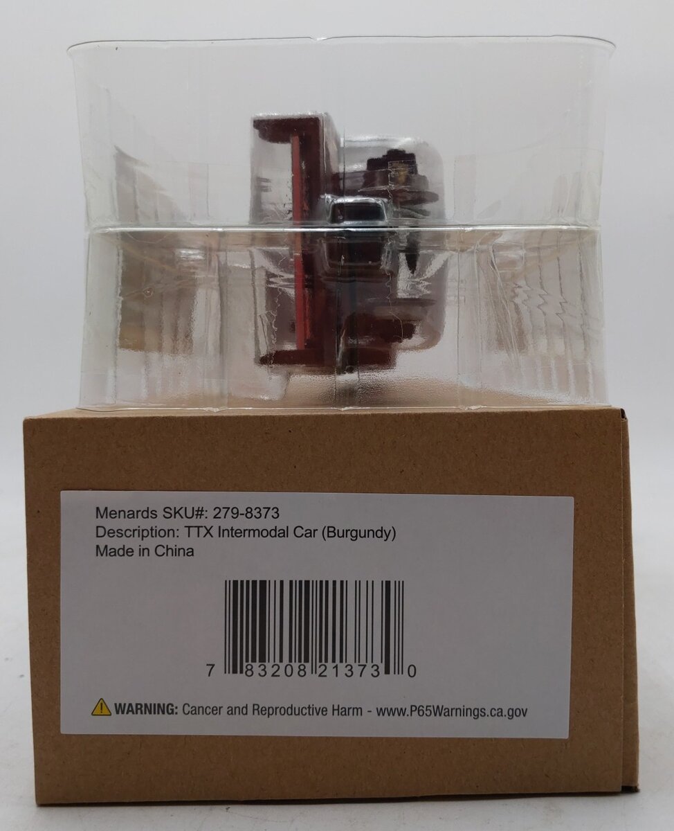 Menards 279-8373 O Gauge TTX Intermodal Car w/No Containers (Burgundy) MT/Box