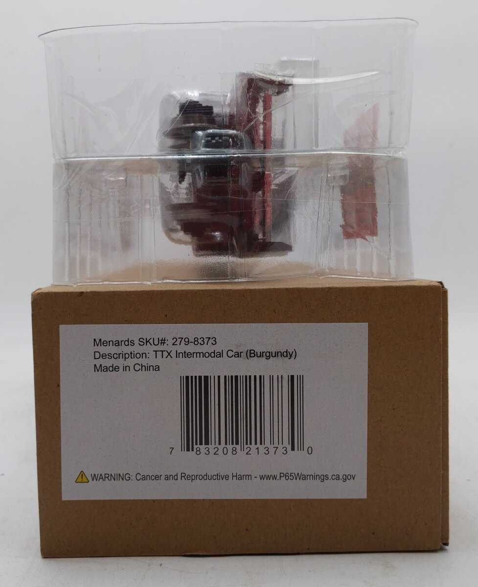 Menards 279-8373 O Gauge TTX Intermodal Car w/No Containers (Burgundy) MT/Box