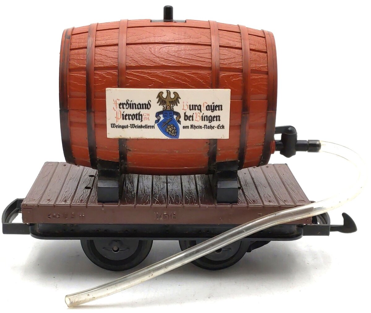 LGB 4047 G Scale Flatcar with Ferdinand Pieroth Whiskey Barrel VG