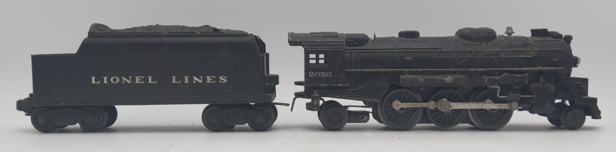Lionel 2026 Vintage O 2-6-4 Die-Cast Steam Locomotive w/ 6466W Tender VG