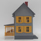 MTH 30-9001 O Scale Country House Building Gray w/ Yellow Shutters LN