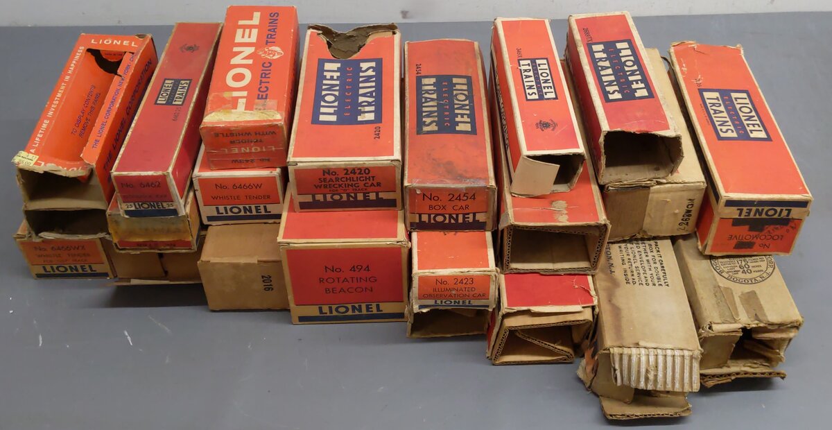 Lionel Vintage O Gauge Empty Boxes:2423,224,6462,494,6560,6466,2689 [22]/Box