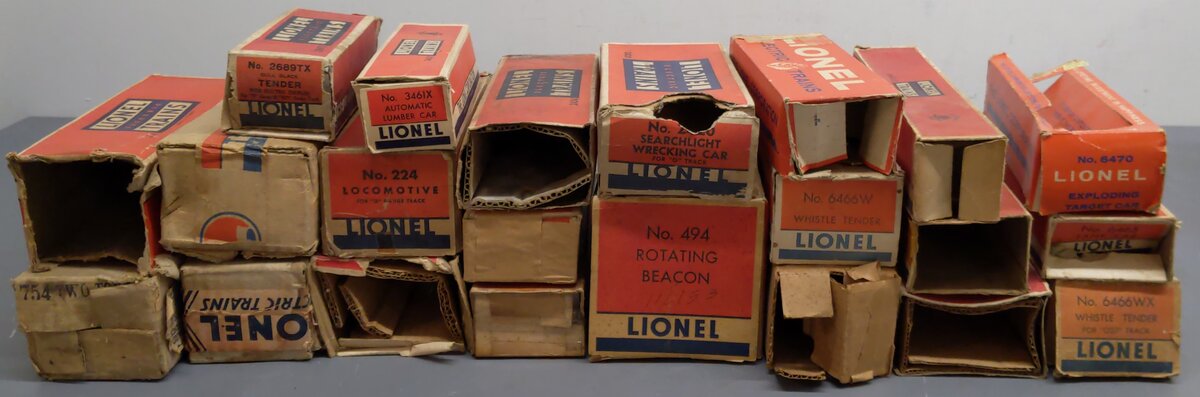 Lionel Vintage O Gauge Empty Boxes:2423,224,6462,494,6560,6466,2689 [22]/Box
