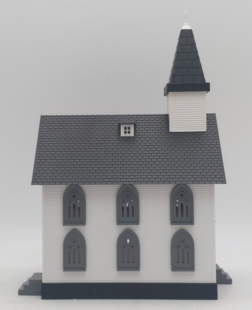 MTH 30-9002 O Gauge White Country Church with Gray Roof & Shutters #5 LN