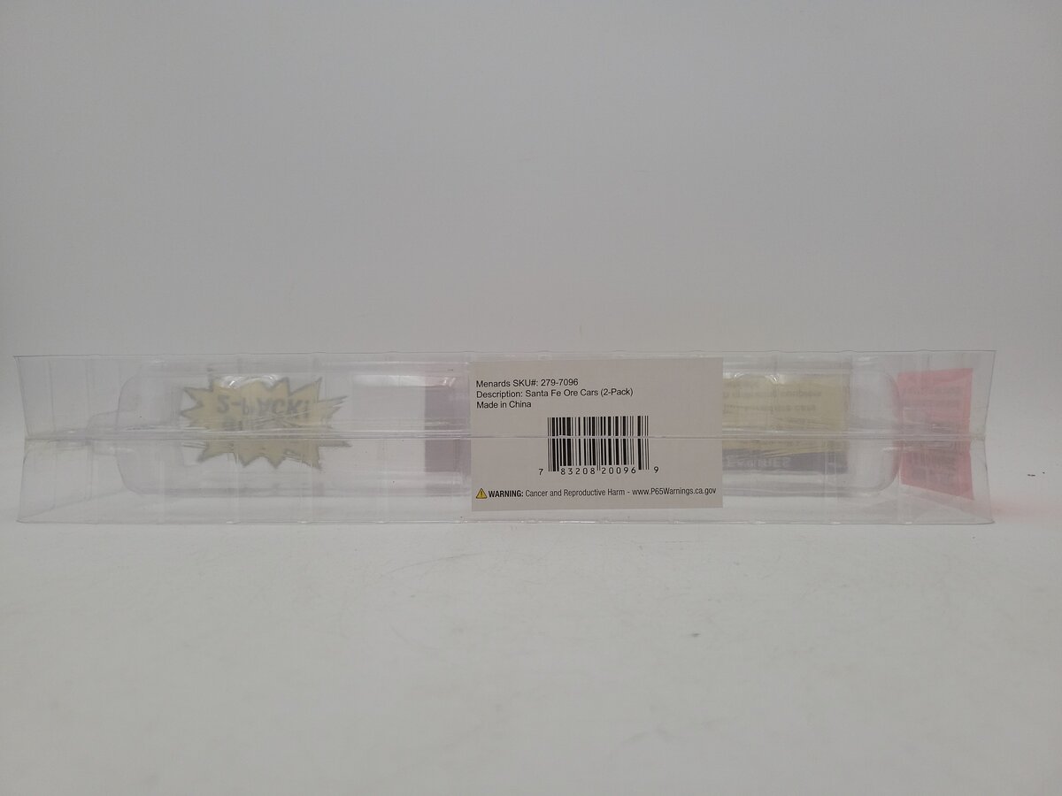 Menards 279-7096 O Gauge CUSTOM Santa Fe Ore Cars (Pack of 2) EX/Box