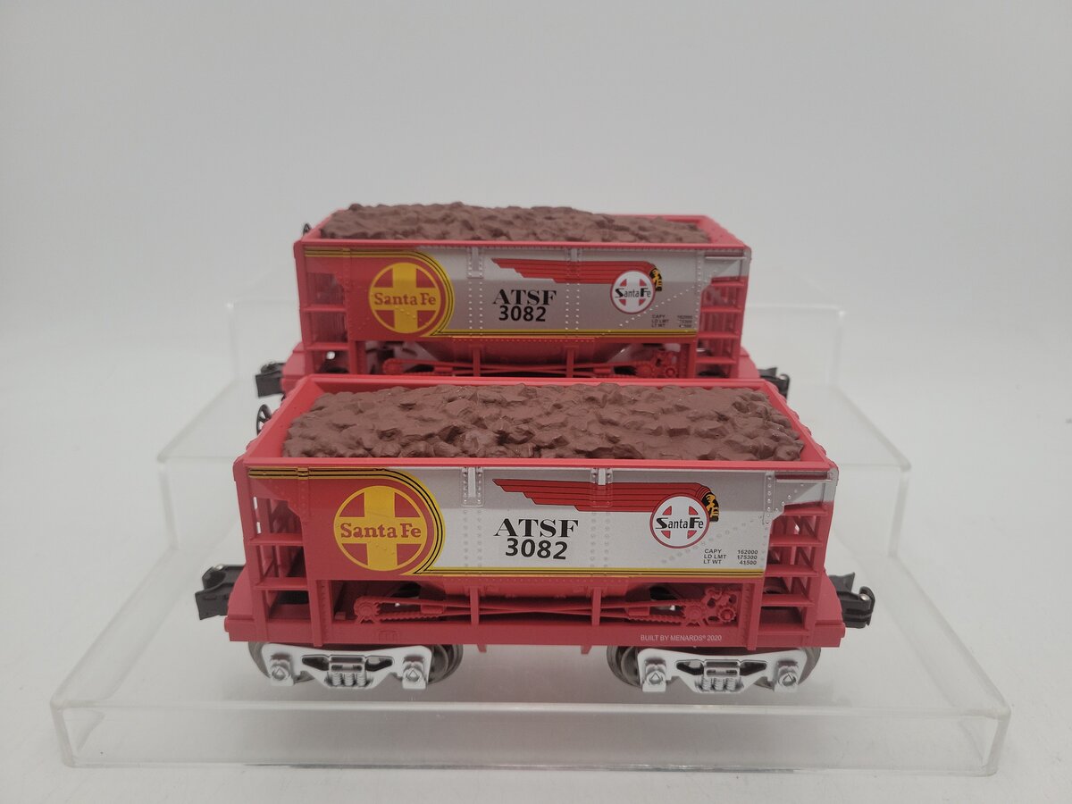 Menards 279-7096 O Gauge CUSTOM Santa Fe Ore Cars (Pack of 2) EX/Box