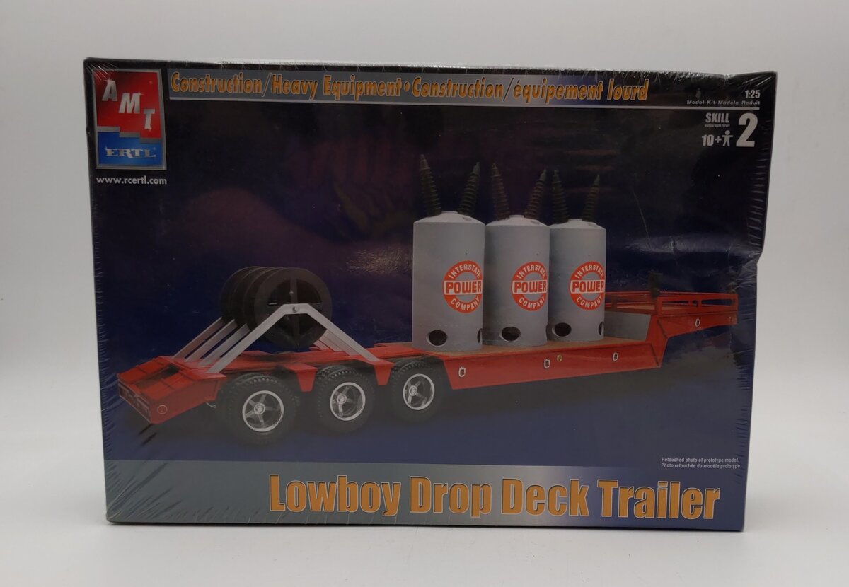 AMT ERTL 1:25 Scale Lowboy Drop Deck Trailer NIB