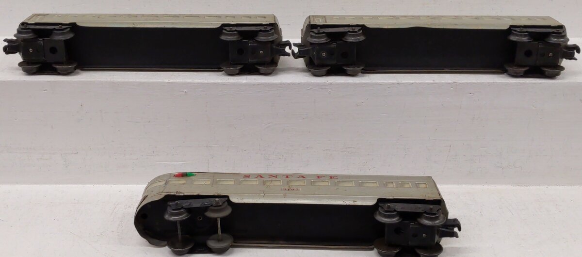 Marx 3152S Vintage O Santa Fe Tinplate Pullman Set #3197, #3152, #3152
