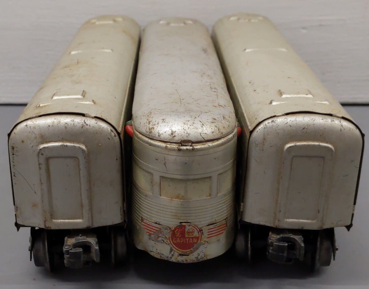 Marx 3152S Vintage O Santa Fe Tinplate Pullman Set #3197, #3152, #3152