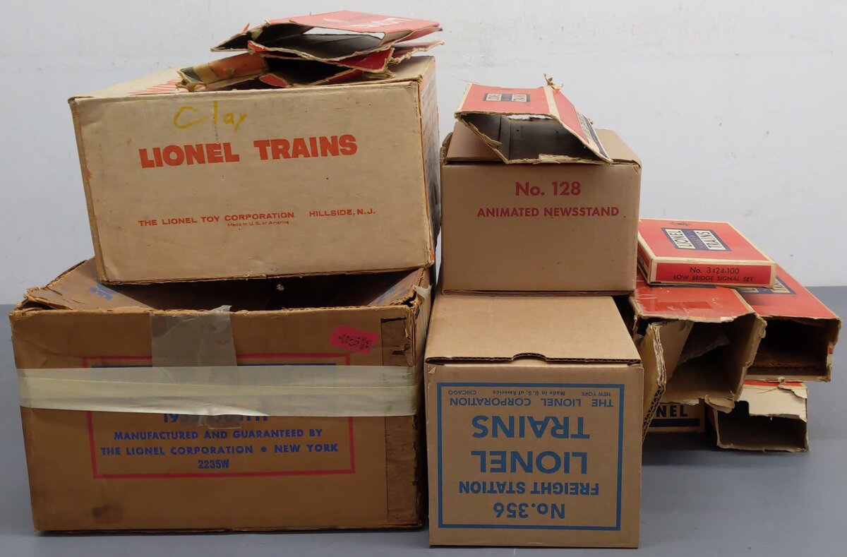 Lionel Vintage O Gauge Empty Boxes:6151,6466WX,50,2055,356,128,6464-275 [12]/Box