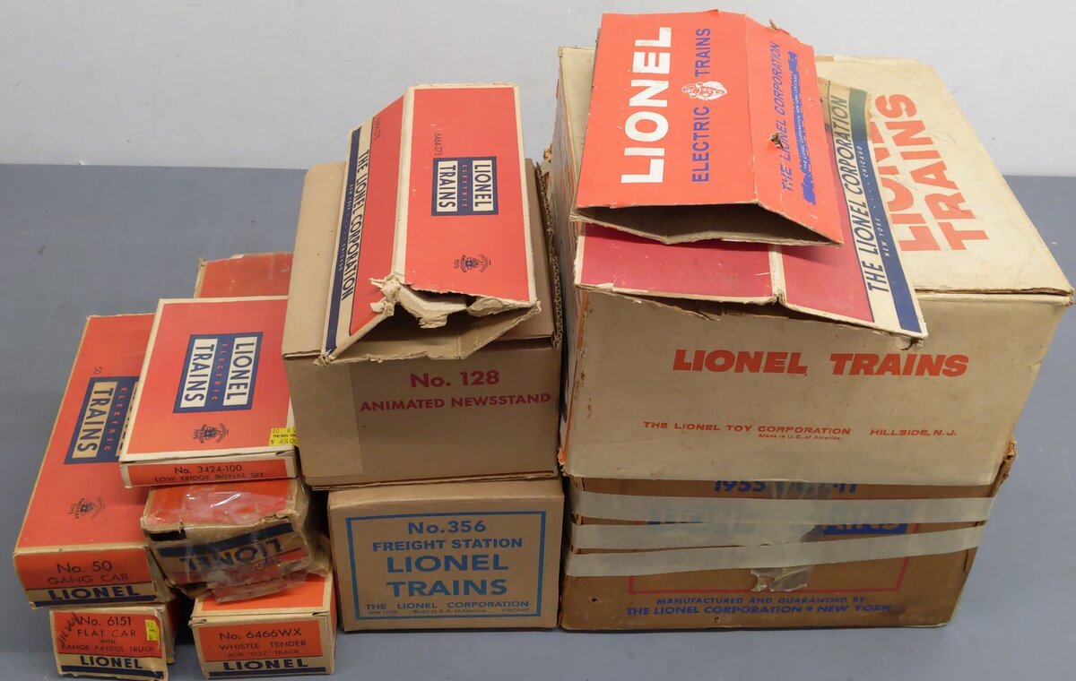 Lionel Vintage O Gauge Empty Boxes:6151,6466WX,50,2055,356,128,6464-275 [12]/Box