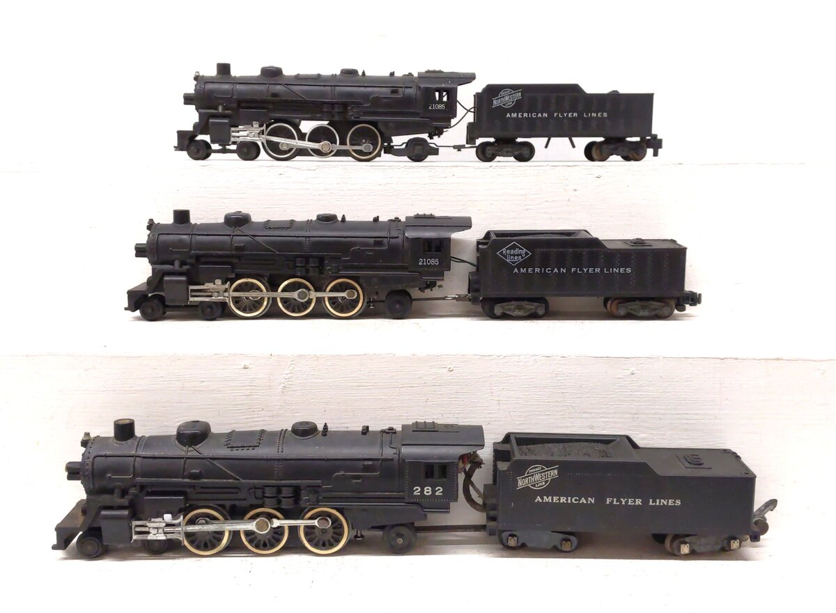 American Flyer S Gauge Assorted Steam Locomotives: 21085, 282 [3] VG