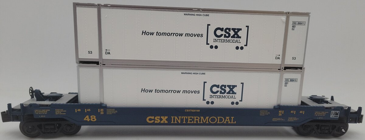 MTH 30-4213B O Modern CSX Husky Stack Car #620168 EX/Box