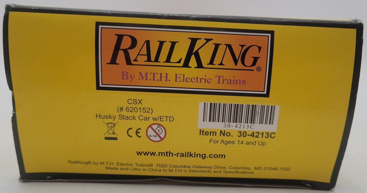 MTH 30-4213C CSX Husky Stack Car w/ETD #620152 EX/Box