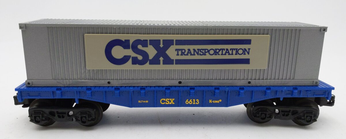 K-Line K6613 O Gauge CSX Container Car LN/Box