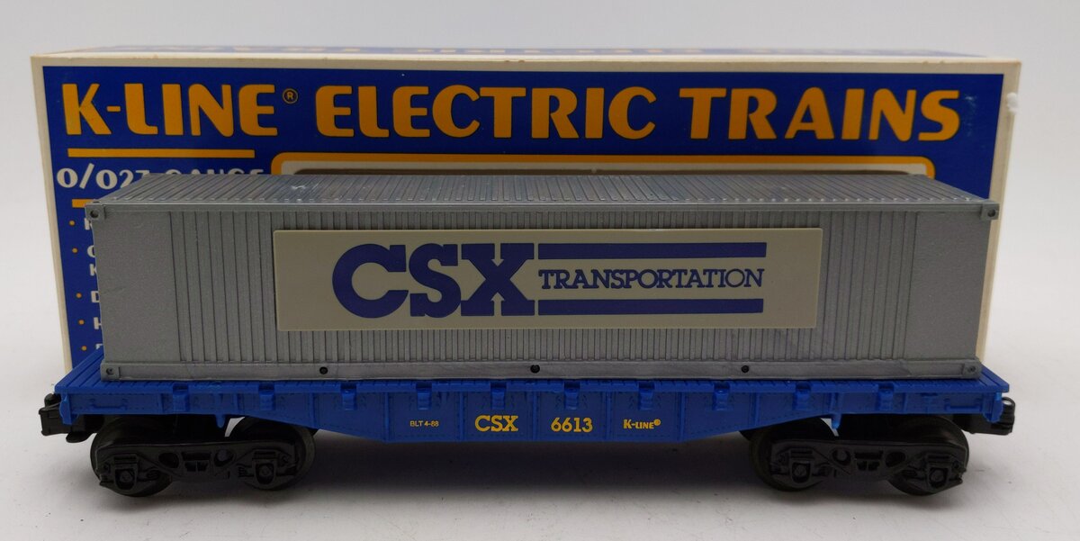 K-Line K6613 O Gauge CSX Container Car LN/Box
