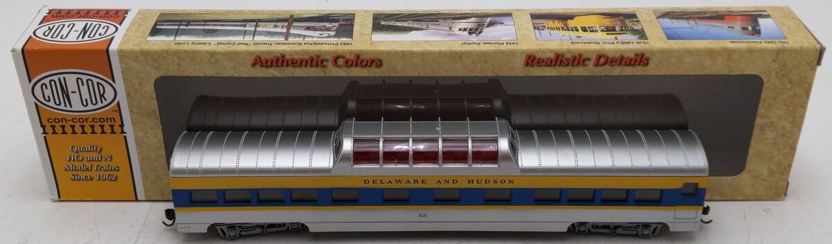 Con-Cor 0001-00940L HO Scale Delaware & Hudson Dome Passenger Car #35 EX/Box