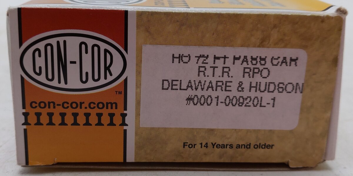 Con-Cor 0001-00920L HO Scale Delaware & Hudson 72' RPO-Railway Post Office #51 EX/Box