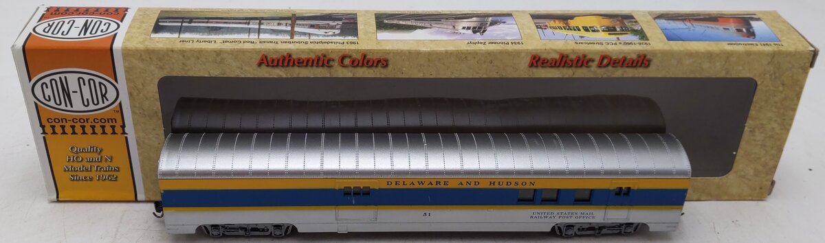 Con-Cor 0001-00920L HO Scale Delaware & Hudson 72' RPO-Railway Post Office #51 EX/Box