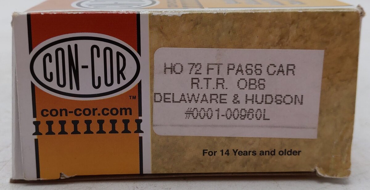 Con-Cor 0001-00960L HO Scale Delaware and Hudson 72' Observation Car #36 EX/Box